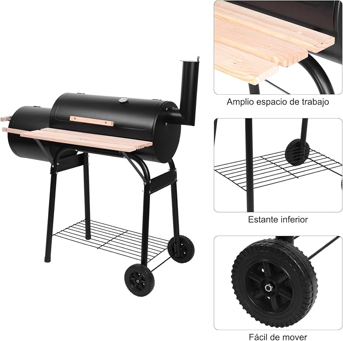 30 Inch Barrel Charcoal Grill & Smoker - Image 5