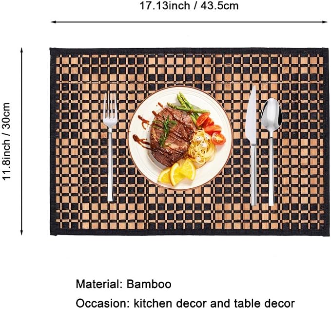 Bamboo Placemats Set of 4, Woven Table Mats - Image 8