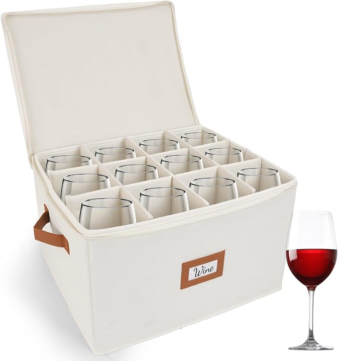 HOMELUX THEORY Wine Glass Storage Box by HomeluxTheory