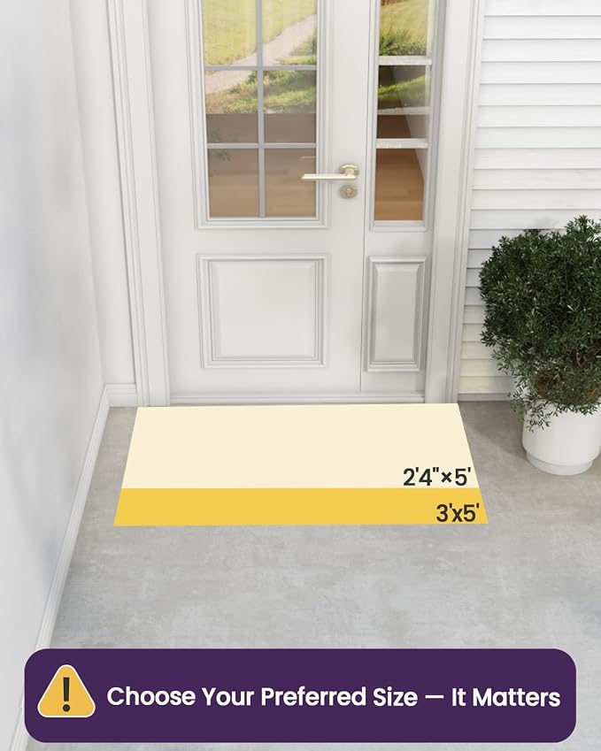 DEXI Front Door Mat Outside Entrance, 3x5 ft Rubber Entry Doormat Heavy Duty - Image 2
