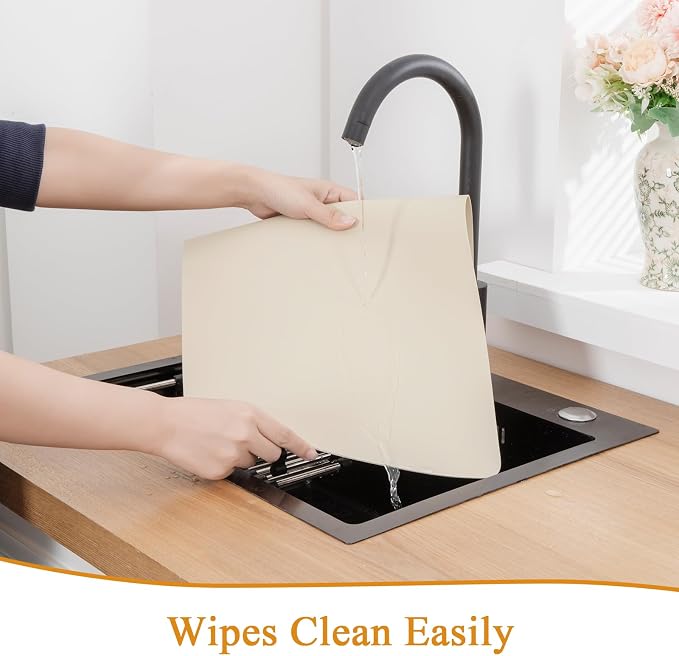 SHACOS Placemats Set of 6 Faux Leather Heat Resistant PU Non-Slip Vinyl Place - Image 6