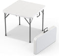34" Square Foldable Table with Built in Handle & Steel Legs | Heavy Duty by OurModernSpace