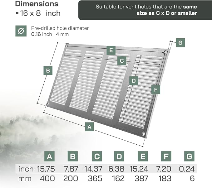 Vent Systems 16" x 8" Inch Pack of 10 - Image 2