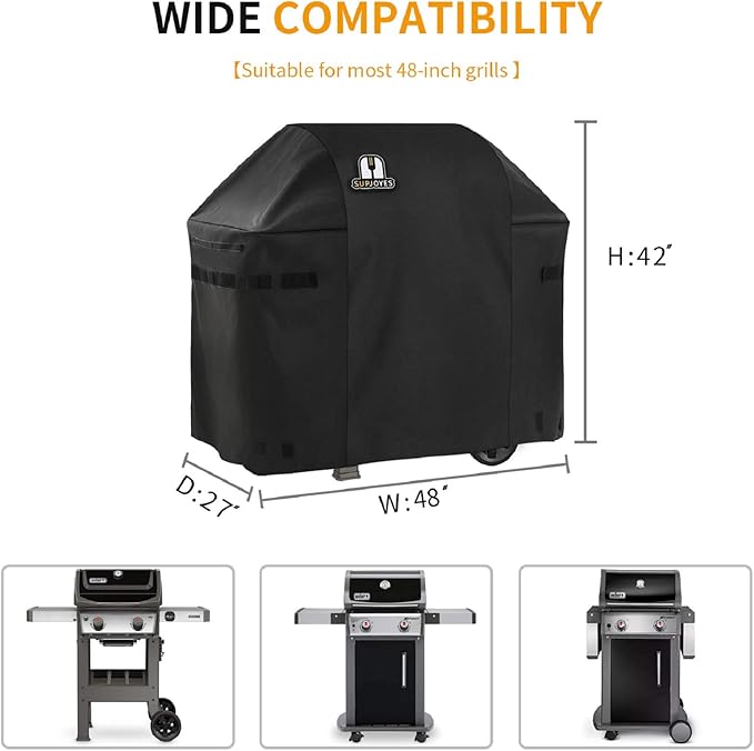 SUPJOYES Gas Grill Cover for Weber Spirit II 210, 48 Inch BBQ Grill Covers - Image 2