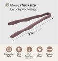 Tongs: 7 Inch Silicone Non-Scratch Mini Tongs in Cocoa