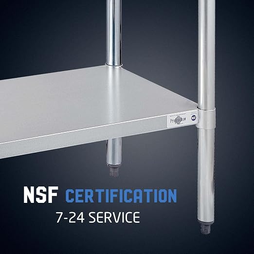 Profeeshaw Stainless Steel Prep Table NSF Commercial Work Table - Image 5