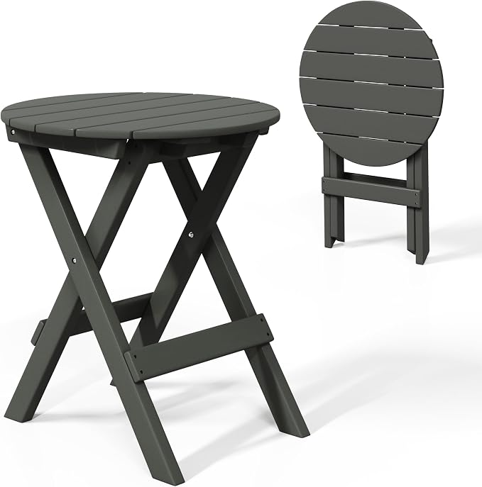 Costaelm Paradise HDPE Outdoor 24.5 Inch Round Portable Folding Patio Dining by Costaelm