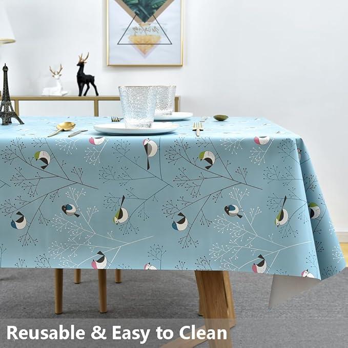 TruDelve Heavy Duty Plastic Table Cloths Square Vinyl Tablecloths Waterproof - Image 6