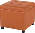 Homebeez Faux Leather Lift Top Storage Ottoman Bench by Homebeez