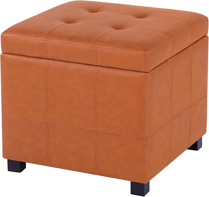 Homebeez Faux Leather Lift Top Storage Ottoman Bench by Homebeez