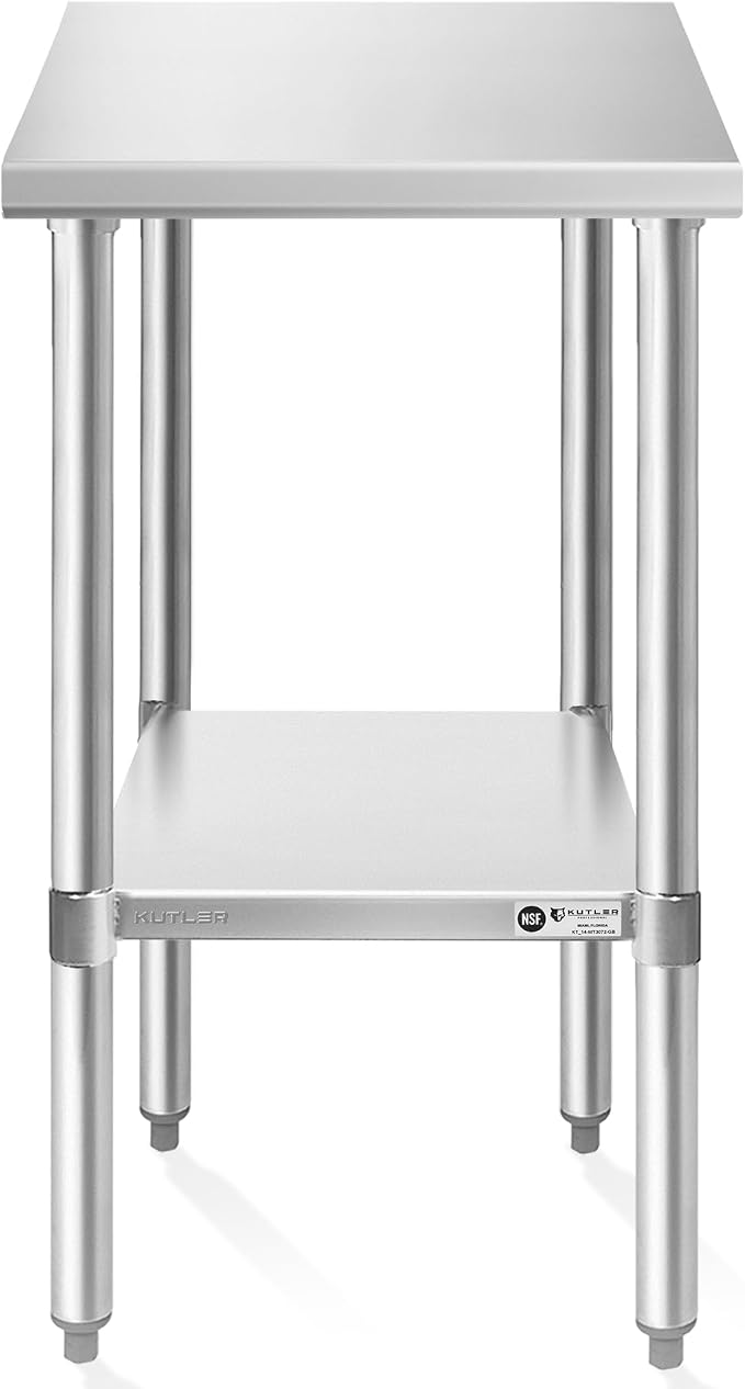 KUTLER Stainless Steel Table 30 x 18 Inches, NSF Heavy Duty Commercial Kitchen - Image 3