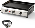 3 Burner BBQ Gas Griddle, 25.6 Inch Stainless Steel Tabletop Portable Propane by ADREAK