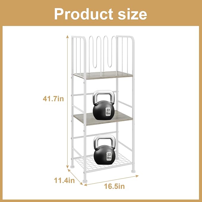 Towel Rack Free Standing 3-Tier M-Shaped Detachable Dividers, Durable Metal - Image 7