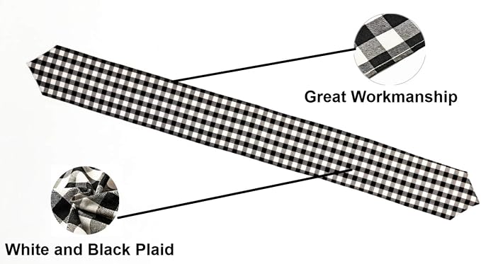4 Pack Buffalo Check Table Runners White and Black Plaid Table Runner - Image 6