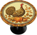 Thanksgiving Vintage Turkey Round Table Cloth Cover, Elastic Edge Waterproof by ModaQua