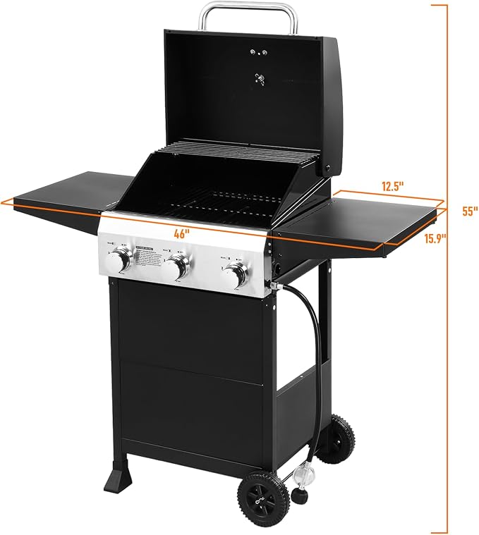 ROVSUN 3-Burner Propane Gas BBQ Grill - Image 6