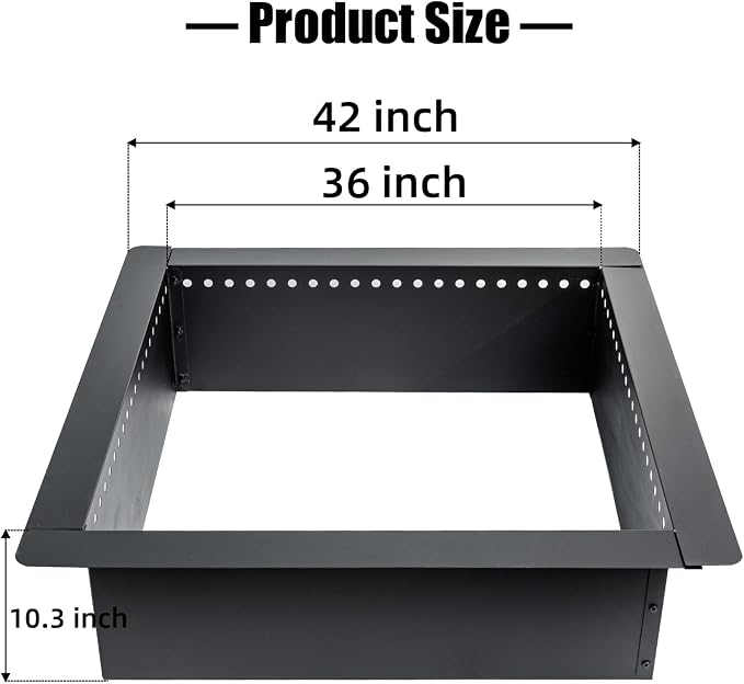 42 inch Square Fire Pit Ring, Heavy Duty Firepit Ring, DIY Campfire Insert - Image 4