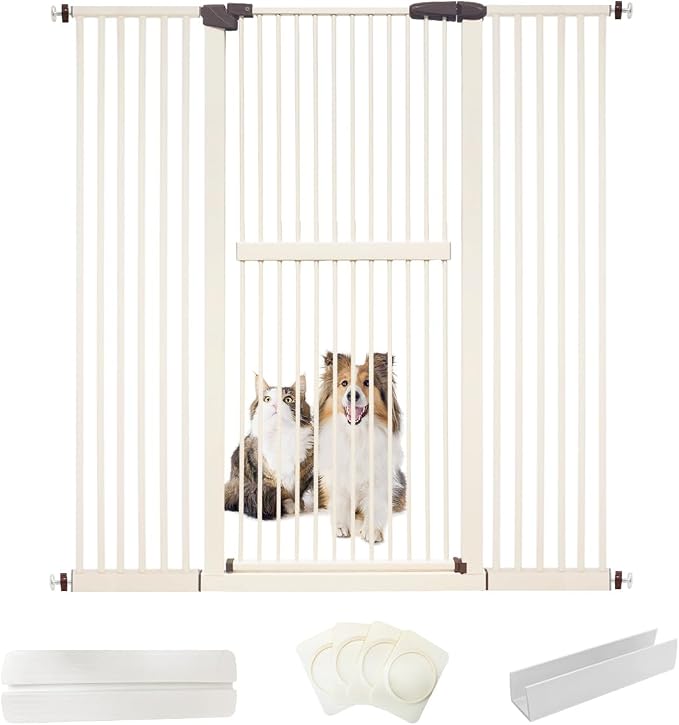 Lumizone Extra Tall Cat Gate 61.02" High Pressure Mounted Extra Wide by Lumizone