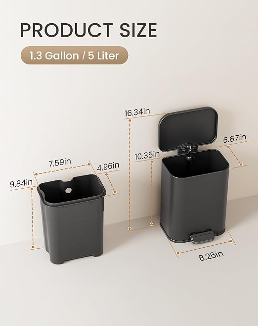 Cesun Small Bathroom Trash Can - Image 2