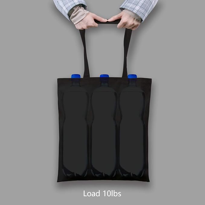 TOPDesign 24-Pack Economical 16"x15" Black Cotton Tote Bag, Lightweight Medium - Image 6
