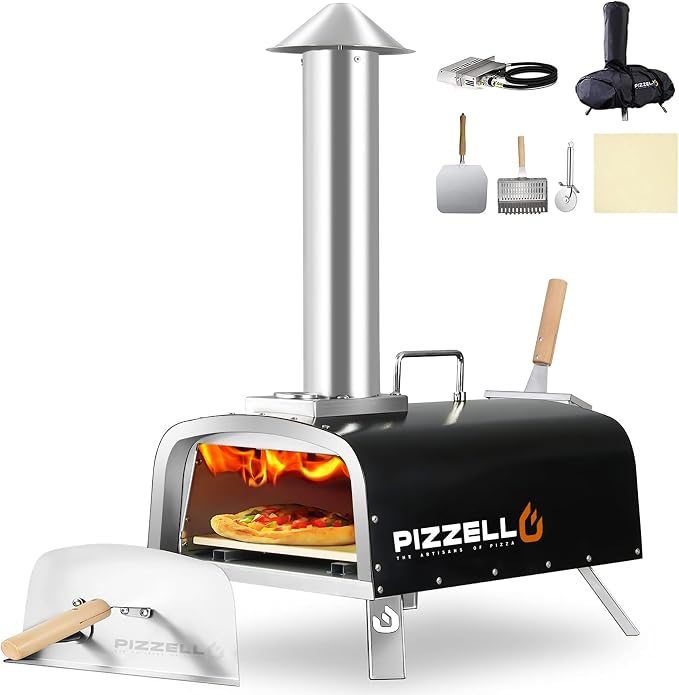 PIZZELLO 12" Outdoor Pizza Oven Propane and Wood Fired Pizza Maker Multi-Fuel by PIZZELLO