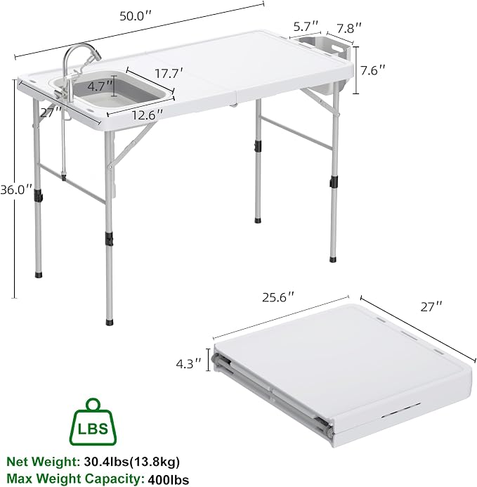 Allpop Fold-in-Half Fish Cleaning Table - Image 2