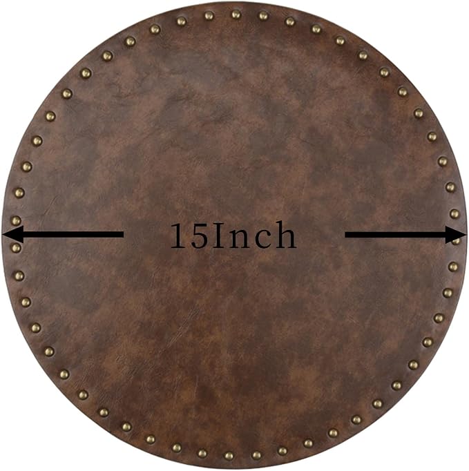 Round Placemats Set of 4, Waterproof Oilproof PU Place Mats, Heat Resistant - Image 7