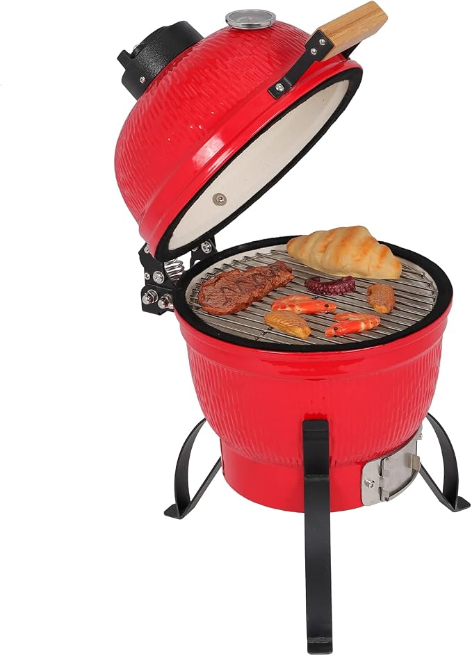 VINGLI 13" Kamado Grill Charcoal Grills Portable Barbecue Grill BBQ Kettle by VINGLI