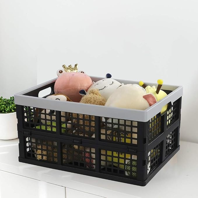 34-Liter Collapsible Storage Crates/Stackable Storage Container Basket - Image 4