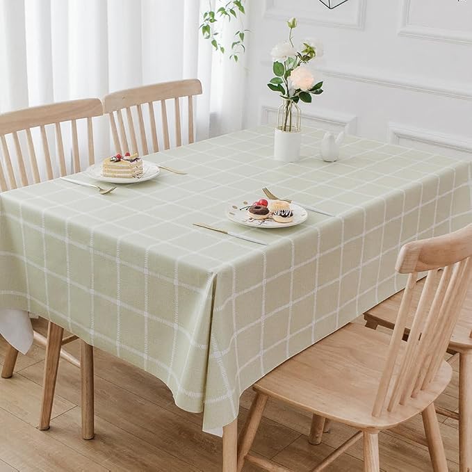 TruDelve Heavy Duty Vinyl Tablecloth Sage Green Plastic Table Cloth Spring by TruDelve