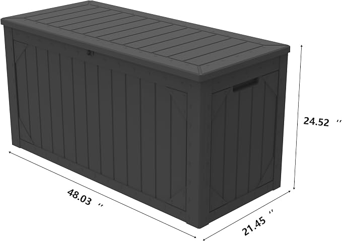 100 Gallon Outdoor Storage Box Waterproof, Lockable Resin Deck Box Patio - Image 2