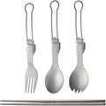 Folding Metal Camping Cutlery Set Portable Outdoor Picnics Cutlery Tableware by Unknown