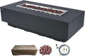 Elementi | Granville Gas Fire Pit Cast Concrete 60" Rectangular Fire Table by AMSFireplaceInc