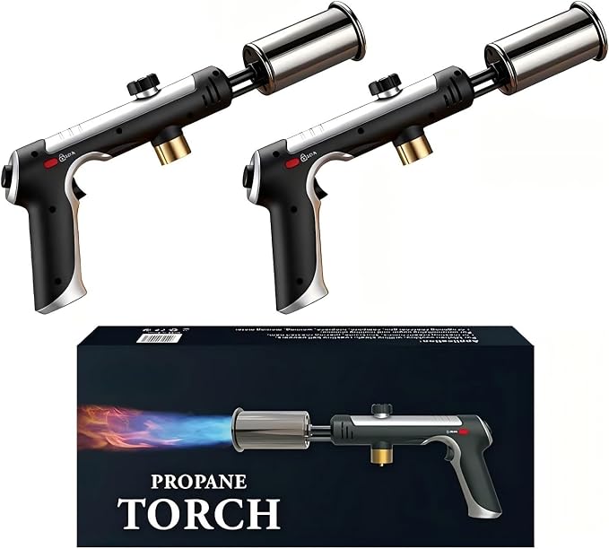 Propane Torch, Stainless Steel Torch Lighter, 3272°F Propane Torch Gun by SakerPlus