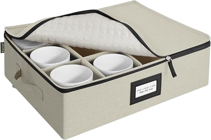 BALEINE China Storage Containers, Sturdy Quilted Wine Glass Storage, Plate by BALEINE