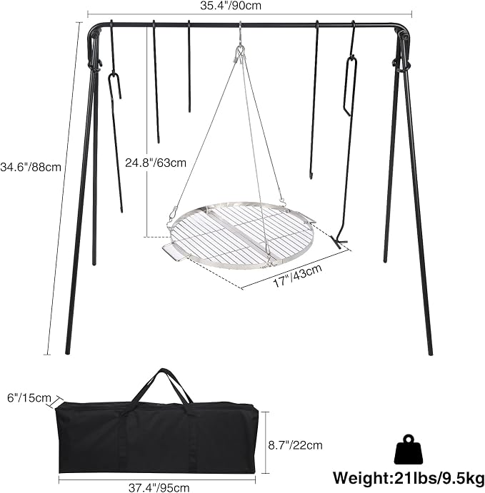 REDCAMP Swing Campfire Grill Stand - Image 2