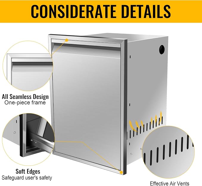 Pull Out Trash Drawer, Lower Sliding Rails Stainless Steel Roll Out Trash Bin - Image 6
