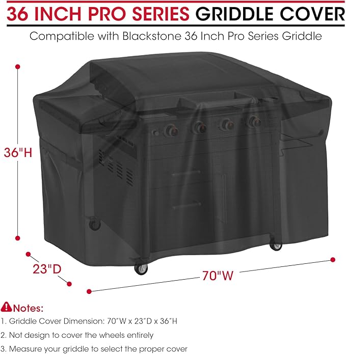 Unicook Griddle Cover for Blackstone 36 Inch ProSeries Grills, Outdoor 70 Inch - Image 2