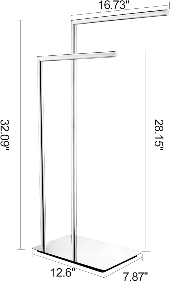 Freestanding Double Towel Racks Bathroom Accessories Towel Holder Stand on - Image 3