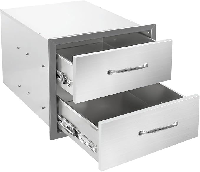Outdoor Kitchen Drawers 18"Wx15"Hx23"D Flush Mount Access 2-Drawer BBQ by Unknown