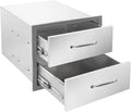 Outdoor Kitchen Drawers 18"Wx15"Hx23"D Flush Mount Access 2-Drawer BBQ by Unknown