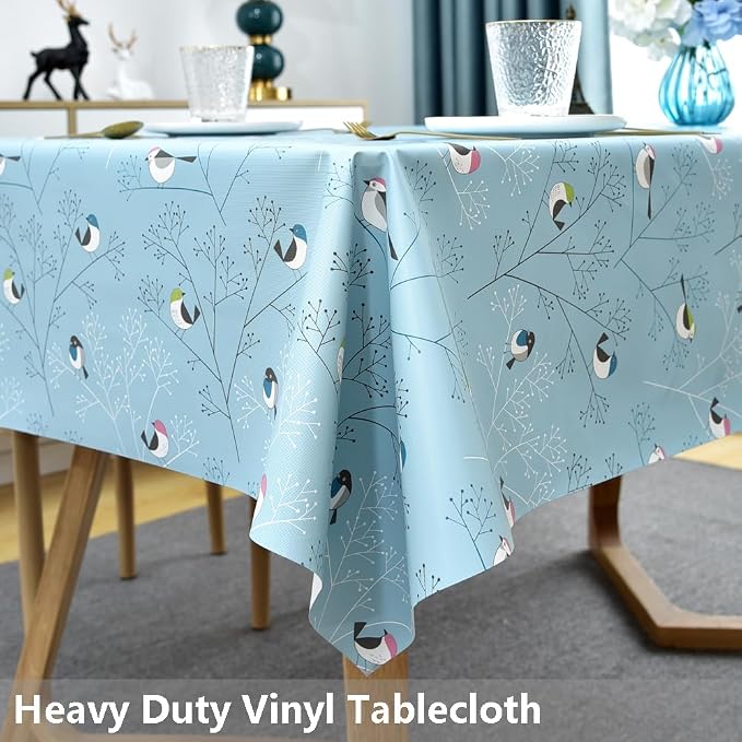 TruDelve Heavy Duty Plastic Table Cloths Square Vinyl Tablecloths Waterproof - Image 2