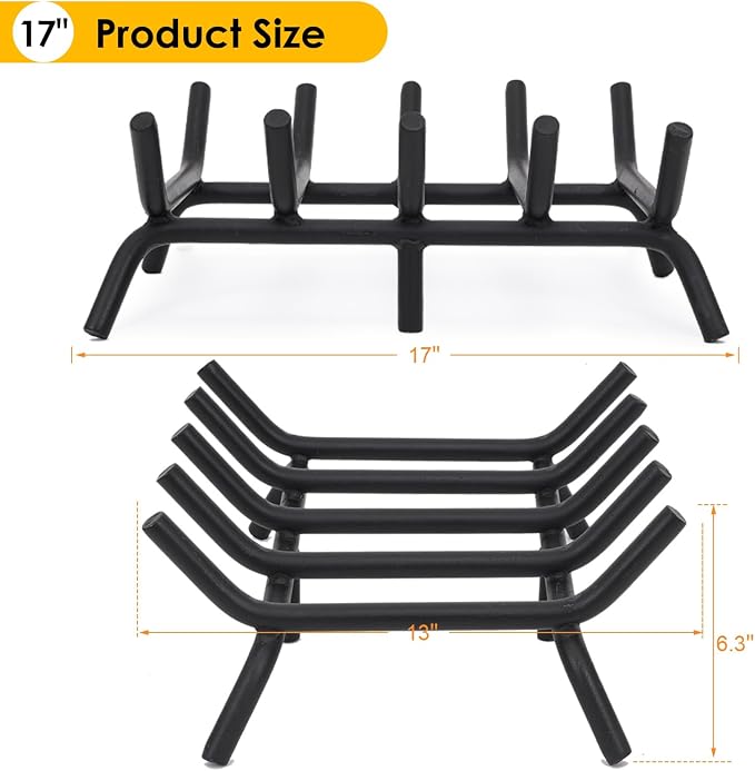 STBoo Fireplace Grate 17inch Heavy Duty - Image 4