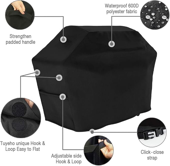 Heavy Duty BBQ Grill Cover 58 x 24 x 46 inch – 600D Polyester Waterproof - Image 4