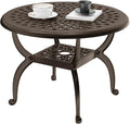 Cast Aluminum Outdoor Side Table, All Weather Round Bistro Table, Outdoor by Embraceartofoutdoorliving