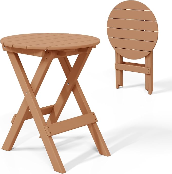 Costaelm Paradise HDPE Outdoor 24.5 Inch Round Portable Folding Patio Dining by Costaelm