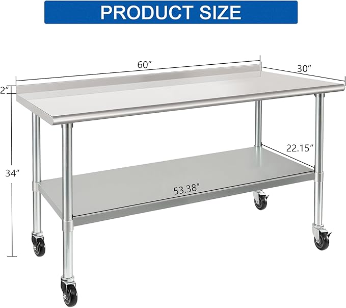 HARDURA Stainless Steel Table 30 x 60 Inches - Image 2