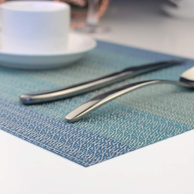 PIGCHCY Placemat, Washable Woven Non-Slip Insulation Durable Placemat Vinyl - Image 9
