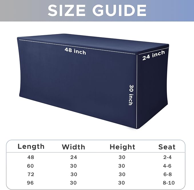 Nasitos 2 Pack - 48 x 24 Inch Navy Rectangle Tablecloths - Image 7