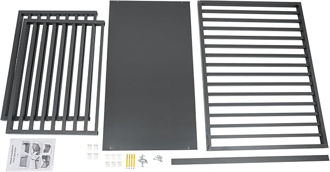 Air Conditioner Fence with Top Cover, Freestanding Metal Trash Can Hider Outdoor - Image 7